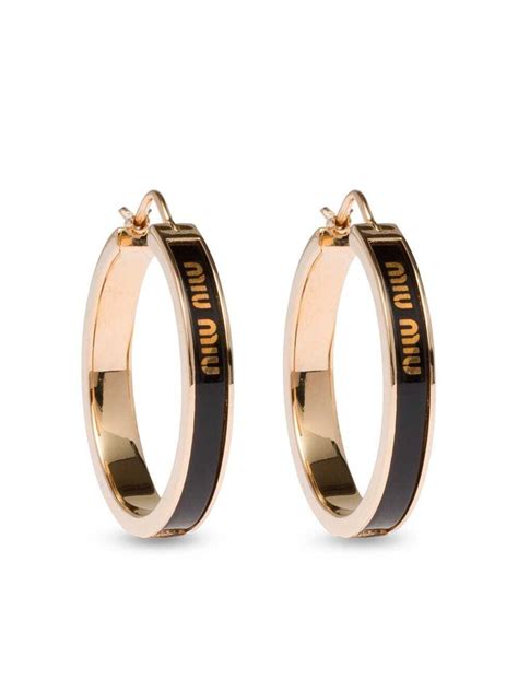 Miu Miu Enamel Hoop Earrings 